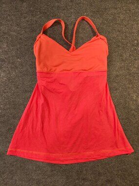 Lululemon Built‑In Bra Tank | Women’s 12 | Coral Strappy
